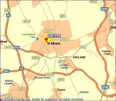 St Albans venue area map St Albans venue area map